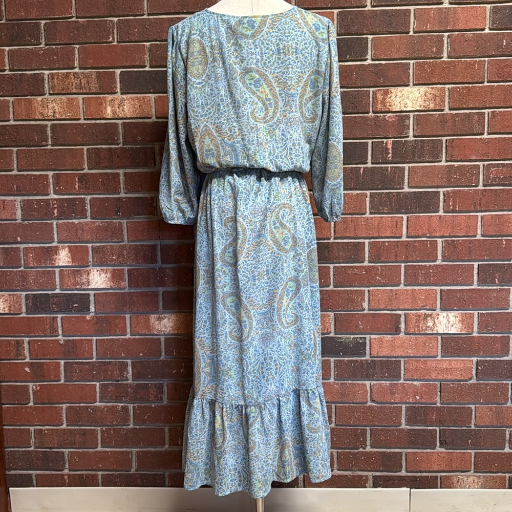 Jane & Delancey Blue Paisley Print Dress Size Medium - Picture 7 of 13